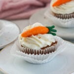 Indian carrot halwa cupcake with cardamom cream cheese