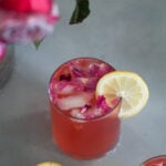 rose lemonade with rose petals