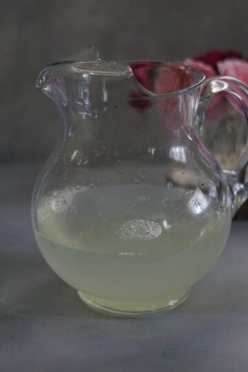 lemonade in a glass pitcher