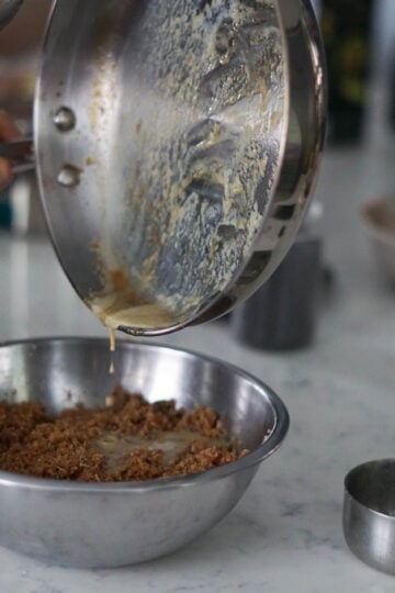 Milk pour into churma ladoo