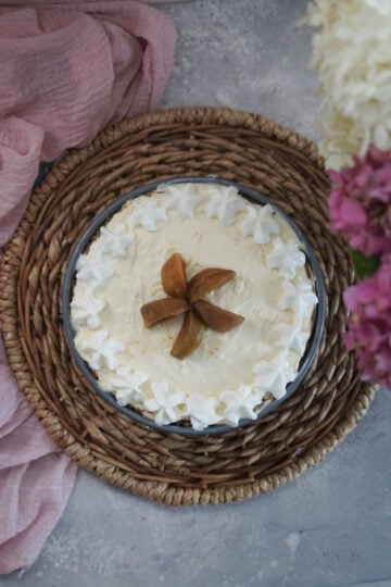 Chikoo cheesecake toasted coconut cardamom Parle g indian fusion