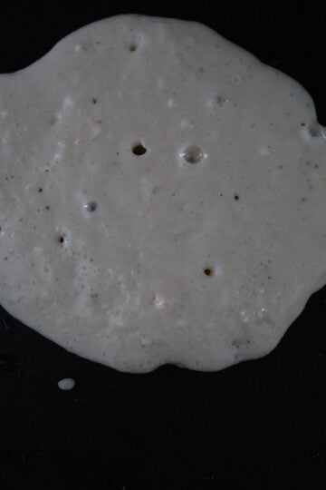 pancake on pan cooking