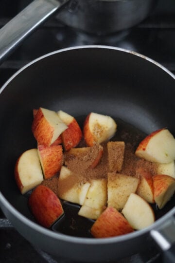 apple and spices in pot