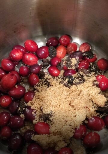 cranberry chutney in a pot