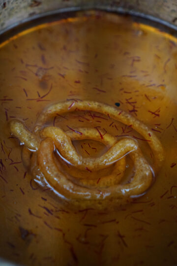 jalebi in sugar syrup