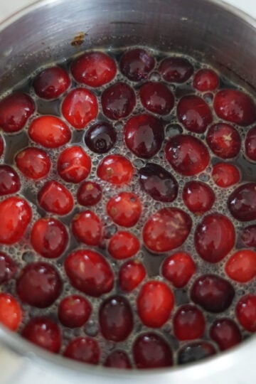 cranberries in simple syrup