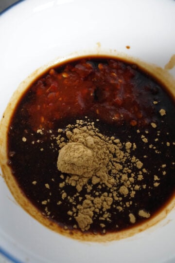 sauces and spices in a bowl