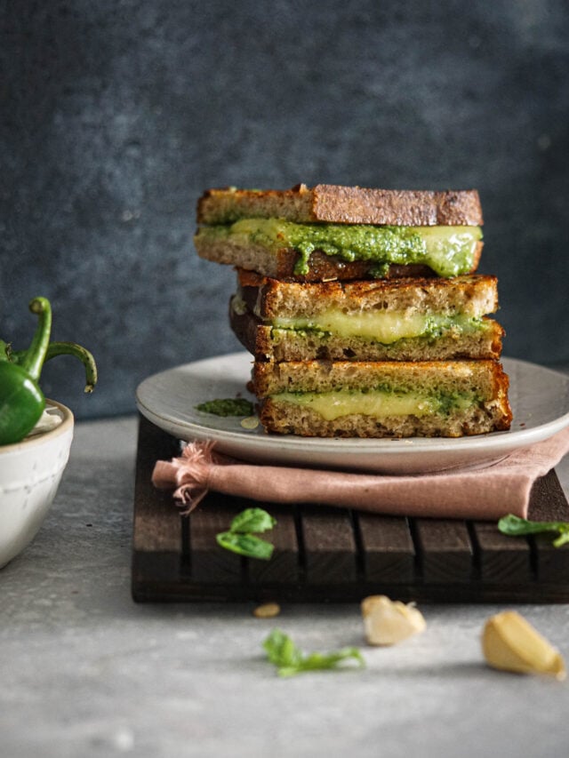 Easy Jalapeno Pesto Grilled Cheese