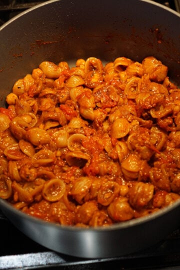 chole pasta with cheese