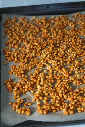 chana dal on a pan