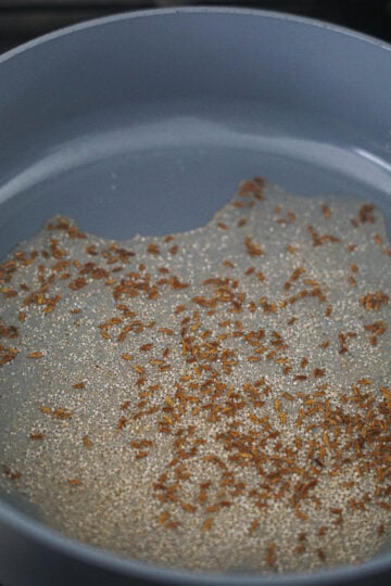 Tadka of cumin seeds.