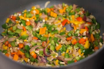 sautee capsicum, onion, garlic and onions