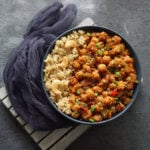 dry chilli chana with quinoa
