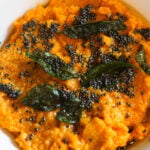 Tadka on top of carrot chutney