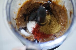 Spices added to imli ki chutney mixture.