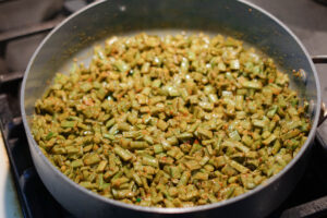 Cooked guvar nu shaak.