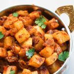 Shalgam sabzi in a katori.