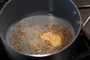 Tadka in a non-stick pan.
