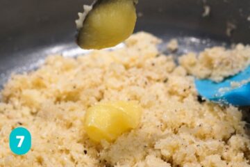 Ghee added to kopra pak mixture.