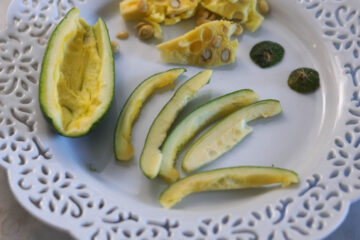 Cut parval slices.