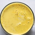 Turmeric milk in a glass.