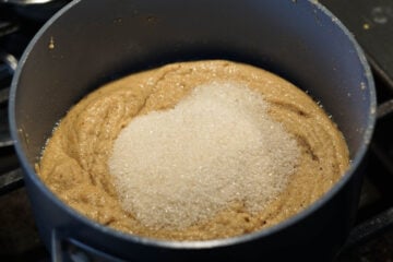 Sugar added to rajgira no shiro.