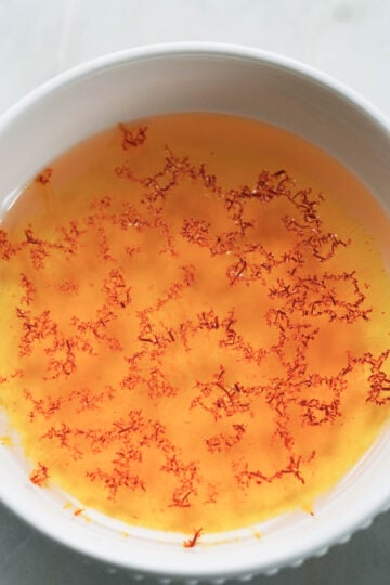 Saffron ground in water.