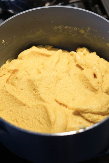 Mango burfi mixture.