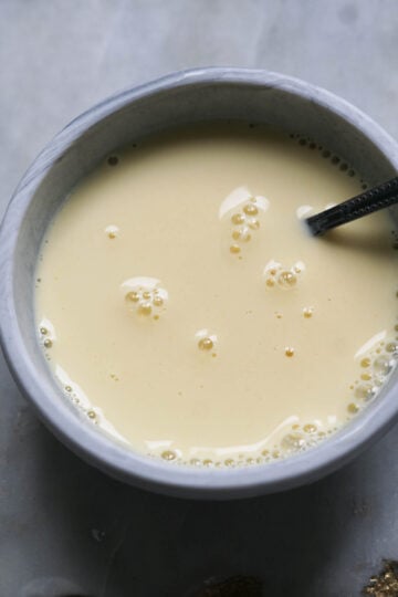 Custard powder slurry.
