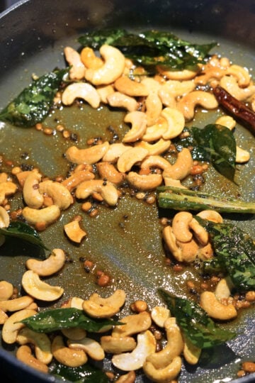 Turmeric powder in pan.