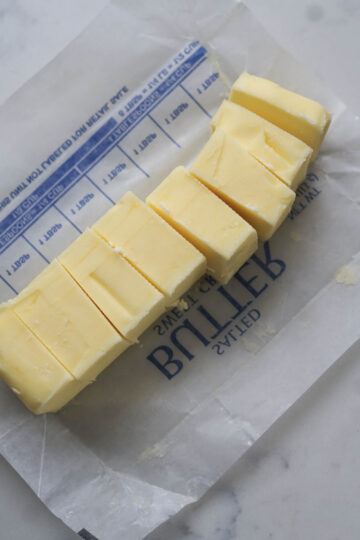 Stick of butter cut into cubes.