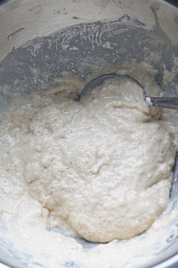 Batter for manchurian in a bowl.