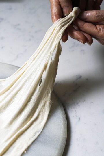 Pleats of dough.