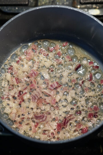 Onions sauteing in ghee.
