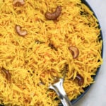 Plate of saffron rice.