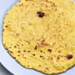 Besan roti on a plate.