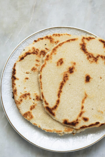 Stack of almond flour rotis.